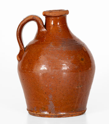 Small Eastern Tennessee Redware Jug, second or third quarter 19th century