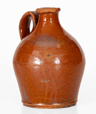 Small Eastern Tennessee Redware Jug, second or third quarter 19th century