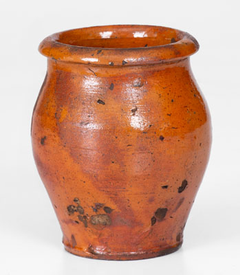 Scarce Miniature Tennessee Redware Jar, possibly Hawkins County, c1800-1840