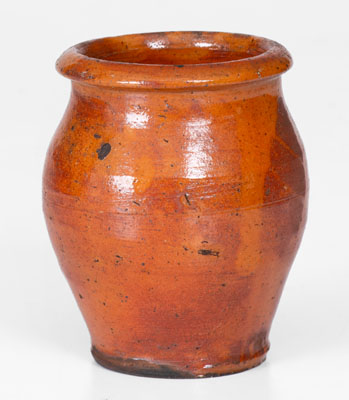 Scarce Miniature Tennessee Redware Jar, possibly Hawkins County, c1800-1840