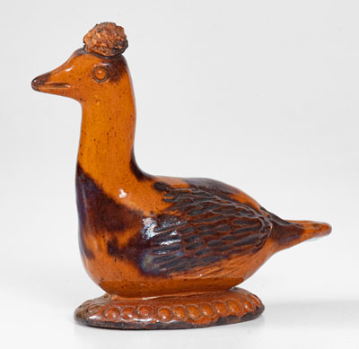 Pennsylvania Redware Figure of a Goose, circa 1850-1880