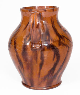 Exceptional Cain Pottery, Sullivan County, Tennessee Redware Jar Inscribed 