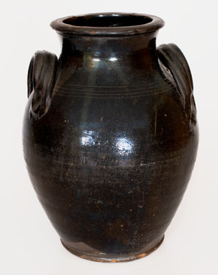 Scarce Tennessee or North Carolina Redware Jar, early to mid 19th century