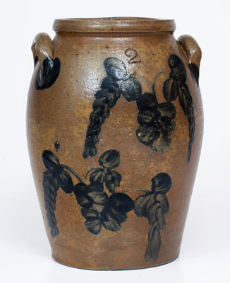 Two-Gallon Stoneware Jar w/ Elaborate Cobalt Decoration, Baltimore, MD or James River Valley of VA