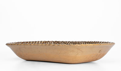 Slip-Decorated Stoneware Loaf Dish, Staffordshire, English origin, 19th century