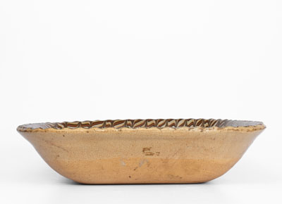 Slip-Decorated Stoneware Loaf Dish, Staffordshire, English origin, 19th century