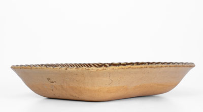 Slip-Decorated Stoneware Loaf Dish, Staffordshire, English origin, 19th century