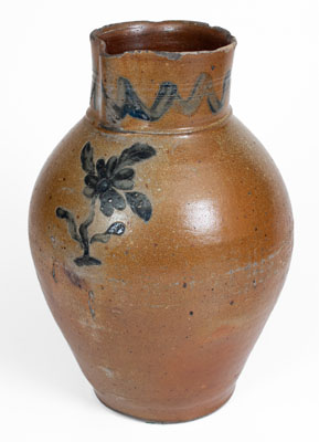 Large-Sized Stoneware Pitcher w/ Incised Floral Decoration, possibly John Floyd at the Graves Pottery, Knox County, TN