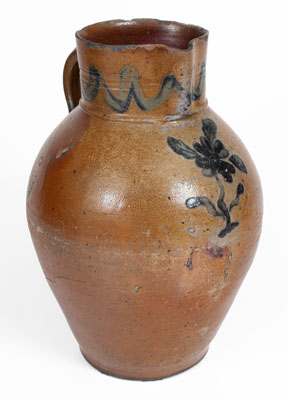 Large-Sized Stoneware Pitcher w/ Incised Floral Decoration, possibly John Floyd at the Graves Pottery, Knox County, TN