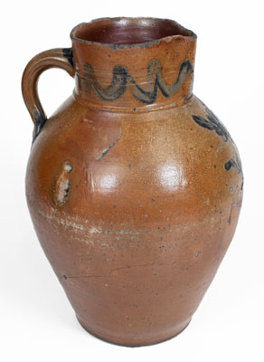 Large-Sized Stoneware Pitcher w/ Incised Floral Decoration, possibly John Floyd at the Graves Pottery, Knox County, TN