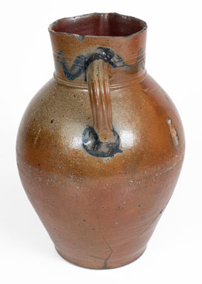 Large-Sized Stoneware Pitcher w/ Incised Floral Decoration, possibly John Floyd at the Graves Pottery, Knox County, TN