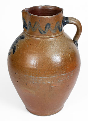 Large-Sized Stoneware Pitcher w/ Incised Floral Decoration, possibly John Floyd at the Graves Pottery, Knox County, TN