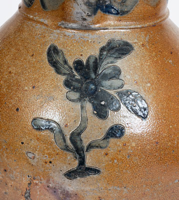 Large-Sized Stoneware Pitcher w/ Incised Floral Decoration, possibly John Floyd at the Graves Pottery, Knox County, TN