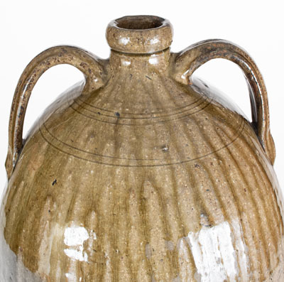 Fine Double-Handled Alabama Stoneware Jug w/ Alkaline Glaze, circa 1850-1880