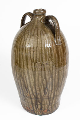 Fine Double-Handled Alabama Stoneware Jug w/ Alkaline Glaze, circa 1850-1880