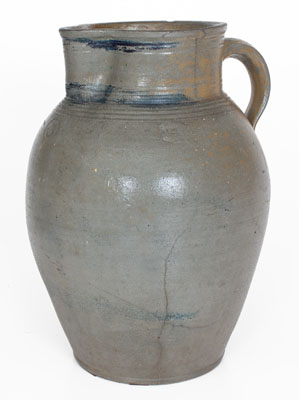 Very Rare WELLSBURGH, West Virginia Three-Gallon Stoneware Pitcher, circa 1820