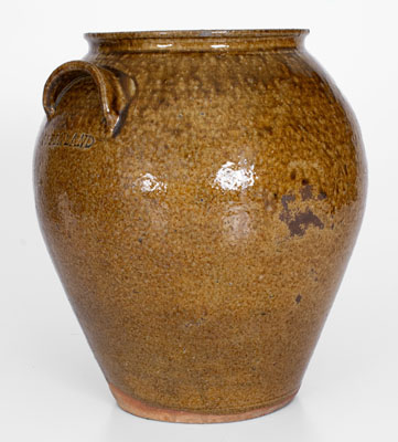 J.S. PENLAND (Buncombe County, NC) Alkaline-Glazed Stoneware Jar, late 19th century