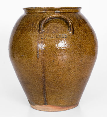 J.S. PENLAND (Buncombe County, NC) Alkaline-Glazed Stoneware Jar, late 19th century