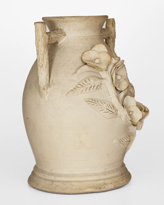 Southern Stoneware Vase w/ Applied Floral Decoration, first quarter 20th century