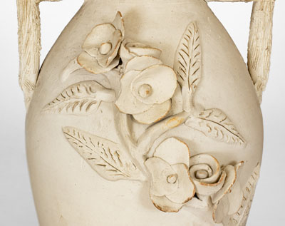 Southern Stoneware Vase w/ Applied Floral Decoration, first quarter 20th century