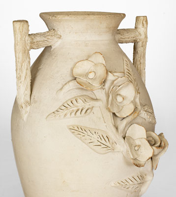 Southern Stoneware Vase w/ Applied Floral Decoration, first quarter 20th century