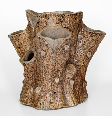 Attrib. F. B. Norton & Co., Worcester, Mass. Stoneware Stump-Form Planter, c1858-1877