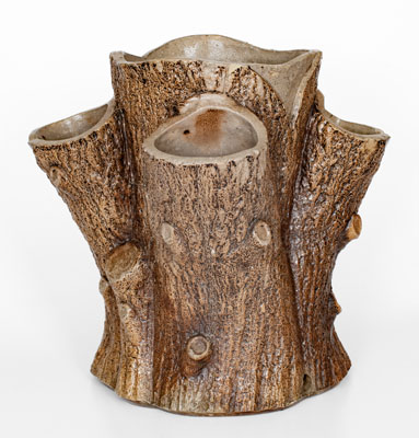 Attrib. F. B. Norton & Co., Worcester, Mass. Stoneware Stump-Form Planter, c1858-1877