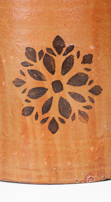 Stoneware Canning Jar w/ Stenciled Brown Slip Floral Motif, attrib. Whelchel Pottery, Gaffney, SC