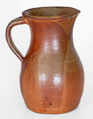 Scarce Stoneware Pitcher w/ Brown-Slip Floral Motif, attrib. Whelchel Family, Gaffney, SC, late 19th century