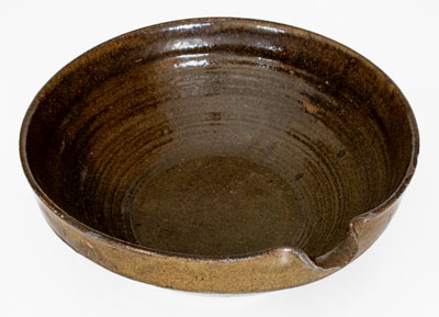 Alkaline-Glazed Stoneware Milkpan, probably Crawford County, Georgia, late 19th or early 20th century