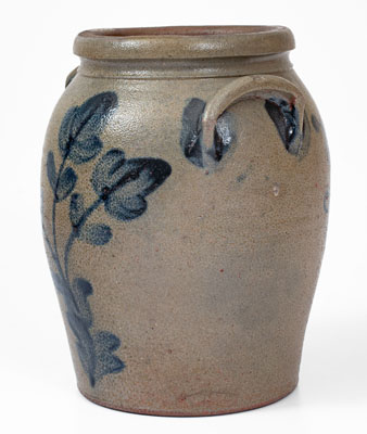 H Lowndes / Manufactor / Petersburg / Va Stoneware Jar w/ Cobalt Tree-of-Life Decoration, c1845