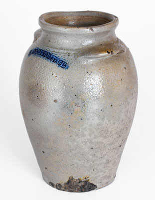 Fine ROCKBRIDGE (John Morgan, Rockbridge County, VA) Stoneware Jar, circa 1830