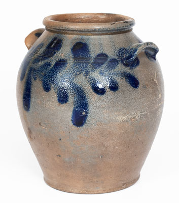 H.C. SMITH / ALEXA / D.C. (Alexandria, Virginia) Stoneware Jar w/ Cobalt Floral Decoration, c1835