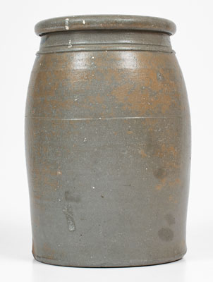 Fine Greensboro or New Geneva, Pennsylvania Stoneware Jar w/ Elaborate Cobalt Floral Decoration