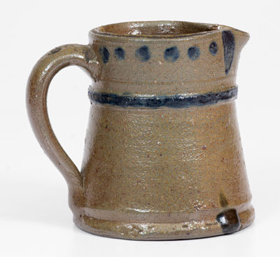 Rare Miniature Cobalt-Decorated Stoneware Pitcher, attrib. Decker Pottery, Washington County, Tennessee