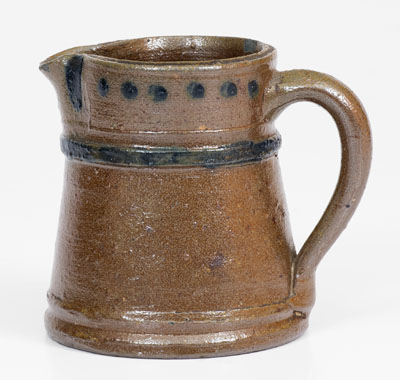 Rare Miniature Cobalt-Decorated Stoneware Pitcher, attrib. Decker Pottery, Washington County, Tennessee