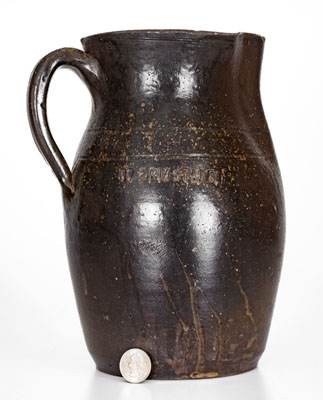 Rare W GRINSTAFF, Knox County, Tennessee Stoneware Pitcher, c1885-1895