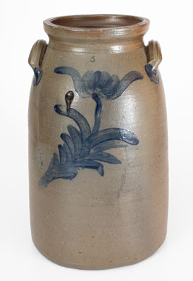 Scarce Five-Gallon Stoneware Churn attrib. Decker Pottery, Washington County, TN, c1872-1910