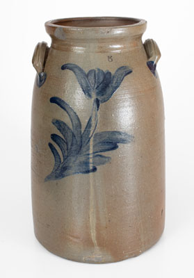 Scarce Five-Gallon Stoneware Churn attrib. Decker Pottery, Washington County, TN, c1872-1910