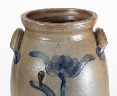 Scarce Five-Gallon Stoneware Churn attrib. Decker Pottery, Washington County, TN, c1872-1910