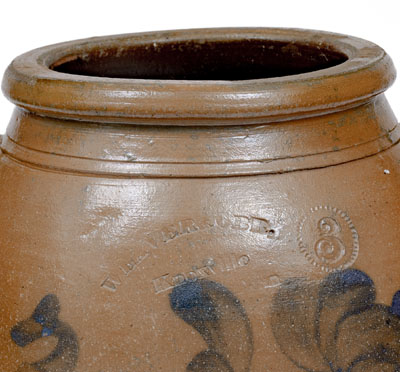 Extremely Rare WEAVER & BRO / Knoxville / Tenn Three-Gallon Stoneware Jar, c1872-1882