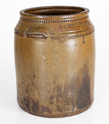 W. GRINSTAFF, Blount County, Tennessee Salt-Glazed Stoneware Jar, c1870-1890