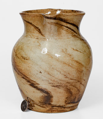 Stoneware Swirl Pitcher attrib.  Propst Pottery, Vale, North Carolina, circa 1930