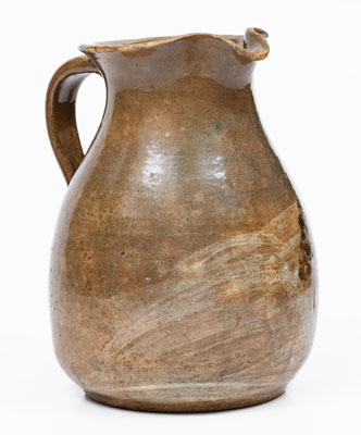 HILTON (Catawba County, North Carolina) Stoneware Pitcher w/ House Scene, c1940