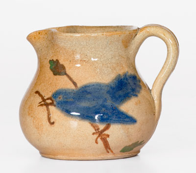 HILTON (Catawba County, North Carolina) Stoneware Pitcher w/ Bird Motif, c1940