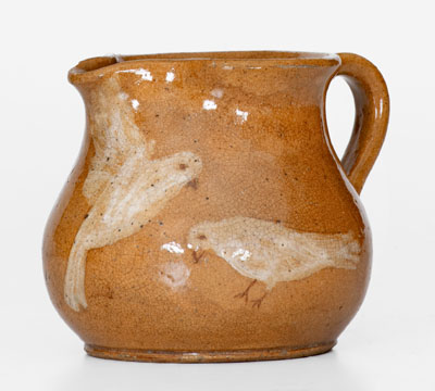 HILTON (Catawba County, NC) Stoneware Pitcher w/ Bird Motif, circa 1940