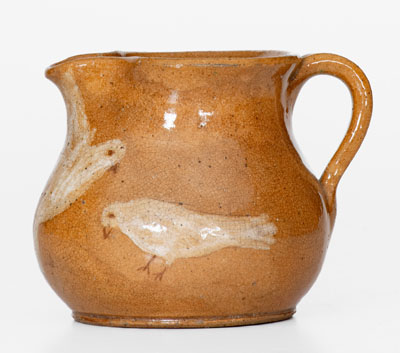 HILTON (Catawba County, NC) Stoneware Pitcher w/ Bird Motif, circa 1940