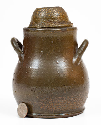 W GRINSTAFF Stoneware Lidded Sugar Bowl, Tennessee, probably Knox County