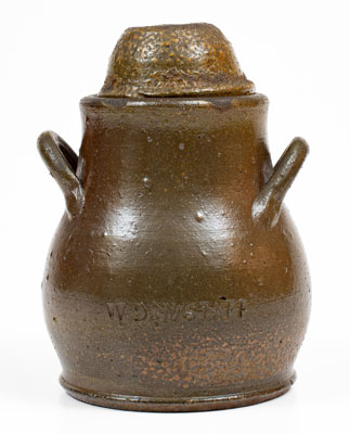 W GRINSTAFF Stoneware Lidded Sugar Bowl, Tennessee, probably Knox County