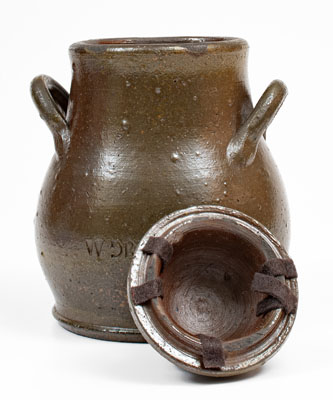 Possibly Unique W GRINSTAFF, Tennessee Salt-Glazed Stoneware Lidded Sugar Bowl